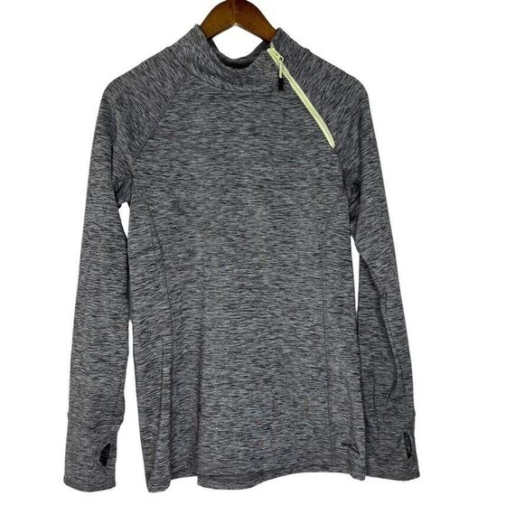 Eddie Bauer Women's L Gray Quarter Zip Pullover Jacket Thumbholes - Picture 1 of 10